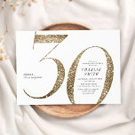 Invitation Parties scintillant minimaliste moderne en faux or<br><div class="desc">L'invitation de 30e anniversaire minimaliste moderne comprend la parties scintillant en faux or stylé numéro 30 et les détails de votre fête dans la police serif classique,  simple et élégant,  grande surprise invitation d'anniversaire adulte. la couleur arrière - plan peut être changée à n'importe quelle couleur de votre choix.</div>