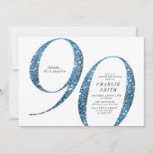 Invitation Parties scintillant minimaliste moderne faux bleu  (Devant)