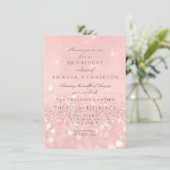 Invitation Parties scintillant minimum Pastel Rose Rose or An (Debout devant)