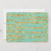 Invitation Parties scintillant Mint Gold Faux (Dos)
