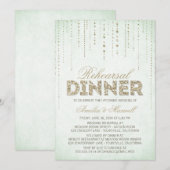 Invitation Parties scintillant Mint & Or Regarder Répétition  (Devant / Derrière)