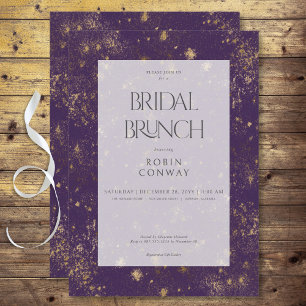 Invitation Parties scintillant minuscule moderne violet et or