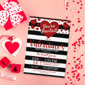 Invitation Parties scintillant moderne Amour Coeurs Saint Val