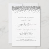 Invitation Parties scintillant moderne Argent 2024 Graduation (Devant)