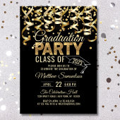 Invitation Parties scintillant moderne Black Gold 2024 GRADUA