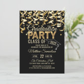 Invitation Parties scintillant moderne Black Gold 2024 GRADUA (Debout devant)