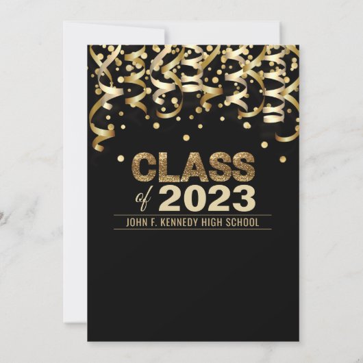 Invitation Parties scintillant moderne Black Gold 2024 GRADUA (Dos)