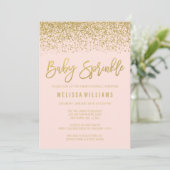 Invitation Parties scintillant moderne Blush Pink Gold Faux (Debout devant)