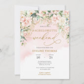 Invitation Parties scintillant moderne Boho floral blush or b (Devant)