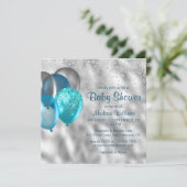 Invitation Parties scintillant moderne chic Ballons Baby show (Debout devant)