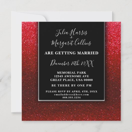 Invitation Parties scintillant moderne classique simple Maria (Dos)