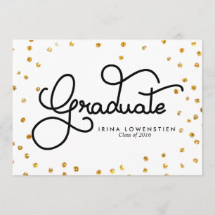 Invitation Parties scintillant moderne Confetti Diplôme de ty