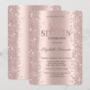 Invitation Parties scintillant moderne Confetti Rose Gold Swe