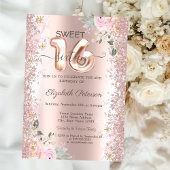 Invitation Parties scintillant moderne Confetti Rose Or Roses