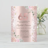 Invitation Parties scintillant moderne Confetti Rose Roses d' (Debout devant)