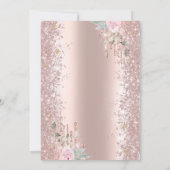 Invitation Parties scintillant moderne Confetti Rose Roses or (Dos)