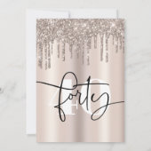 Invitation Parties scintillant moderne Crème mousseuse 40e fê (Dos)