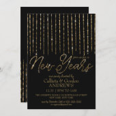 Invitation Parties scintillant moderne de suspension en or no (Devant / Derrière)