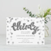 Invitation Parties scintillant moderne des ballons d'argent 3 (Debout devant)