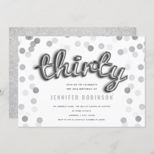 Invitation Parties scintillant moderne des ballons d'argent 3