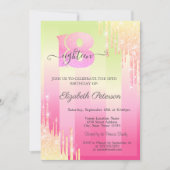 Invitation Parties scintillant moderne Drips Ombre Stripes 18 (Devant)