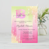 Invitation Parties scintillant moderne Drips Ombre Stripes 18 (Debout devant)