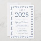 Invitation Parties scintillant moderne Dusty Blue Empreintes  (Devant)