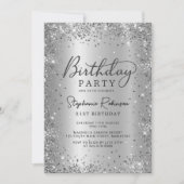 Invitation Parties scintillant moderne en argent et métal 21e (Devant)