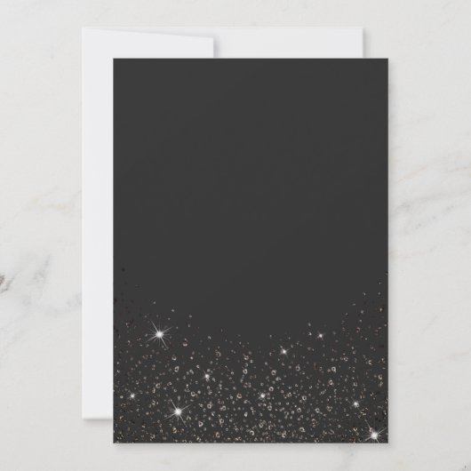 Invitation Parties scintillant moderne en noir brillant Confe (Dos)