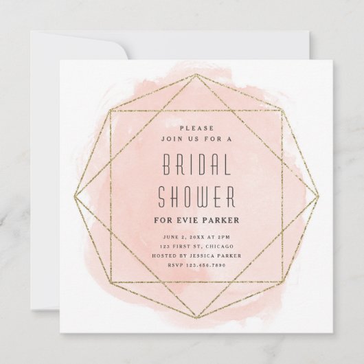 Invitation Parties scintillant moderne Fête des mariées d'aqu (Devant)