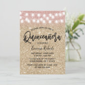 Invitation Parties scintillant moderne Gold Sparkle Faux Quin (Debout devant)