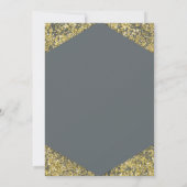 Invitation Parties scintillant moderne gris chic or Flakes Gl (Dos)