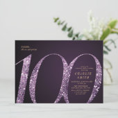 Invitation Parties scintillant moderne minimaliste violet 100 (Debout devant)