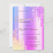 Invitation Parties scintillant moderne Ombre Violet Drives (Devant)
