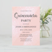 Invitation Parties scintillant moderne rose fille Quinceañera (Debout devant)