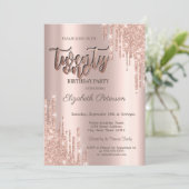 Invitation Parties scintillant moderne  Rose Gold 21e fête d' (Debout devant)