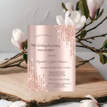 Invitation Parties scintillant moderne Rose Gold Mariage Anni<br><div class="desc">Moderne,  chic et glamour,  avec parties scintillant,  s'écoule sur un arrière - plan rose en or.</div>