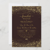 Invitation Parties scintillant moderne Sparkly Gold Foil Chic (Devant)