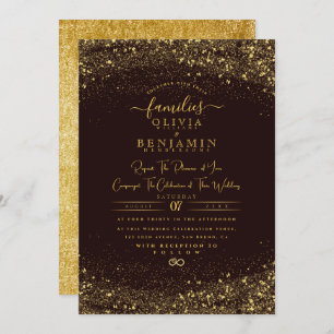 Invitation Parties scintillant moderne Sparkly Gold Foil Chic