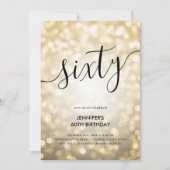 Invitation Parties scintillant moderne tout en un or Lumières (Devant)