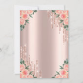 Invitation Parties scintillant modernes  Rose Floral Gold 70e (Dos)