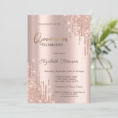 Invitation Parties scintillant modernes Rose Gold Quinceañera (Debout devant)