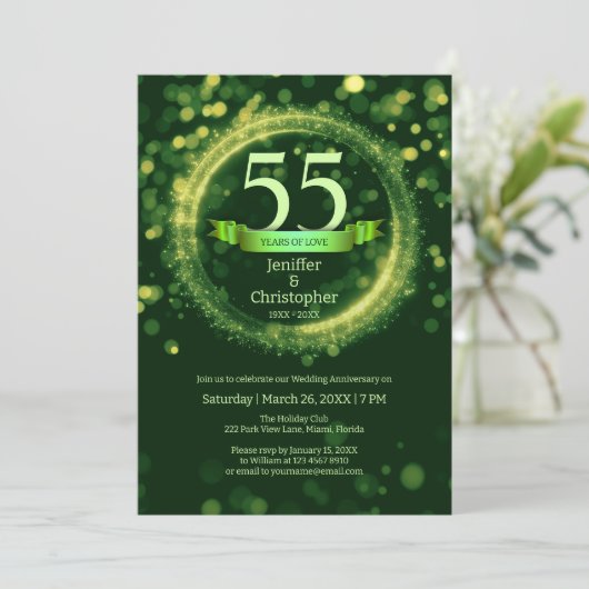 Invitation Parties scintillant Modifier Année Nom Mariage Ann (Debout devant)