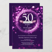 Invitation Parties scintillant Modifier Année Nom Mariage Ann (Devant / Derrière)