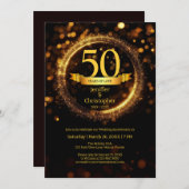 Invitation Parties scintillant Modifier Année Nom Mariage Ann (Devant / Derrière)