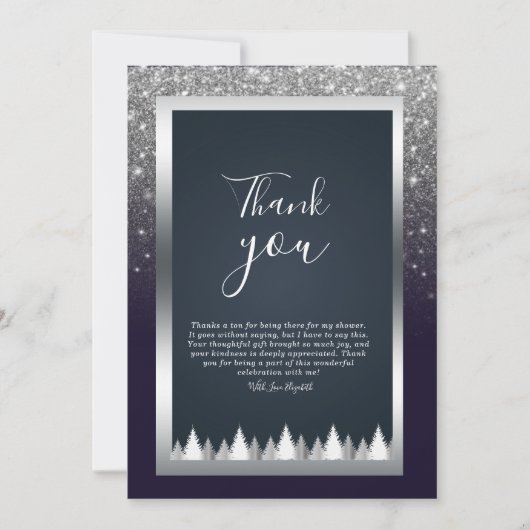 Invitation Parties scintillant Moody foncé Silver Navy Blue M (Devant)