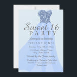 Invitation Parties scintillant mousseuse bleu Gown Sweet 16 I<br><div class="desc">Blue Sparkling Parties scintillant Gown Sweet 16 Invitation Party Invitation Parfait pour un Sweet 16 Party / 16th Birthday Voir les articles correspondants y compris Stickers,  Napkins Étiquettes et bien plus.</div>