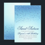 Invitation Parties scintillant mousseuse bleue Douce 16 fête<br><div class="desc">Personnaliser pour tout événement</div>