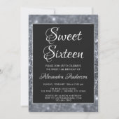 Invitation Parties scintillant mousseuse en argent douce 16 A (Devant)