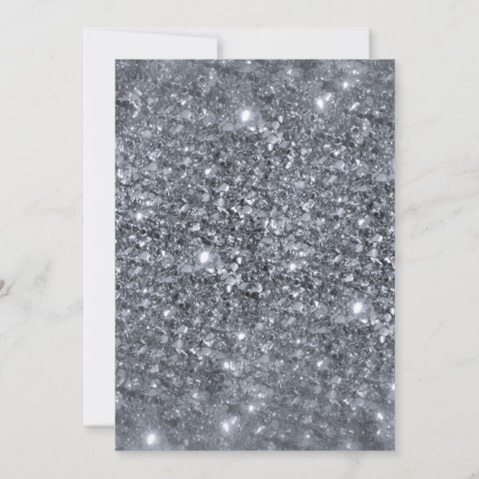 Invitation Parties scintillant mousseuse en argent douce 16 A (Dos)